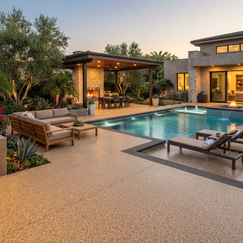 Slip-resistant pool deck